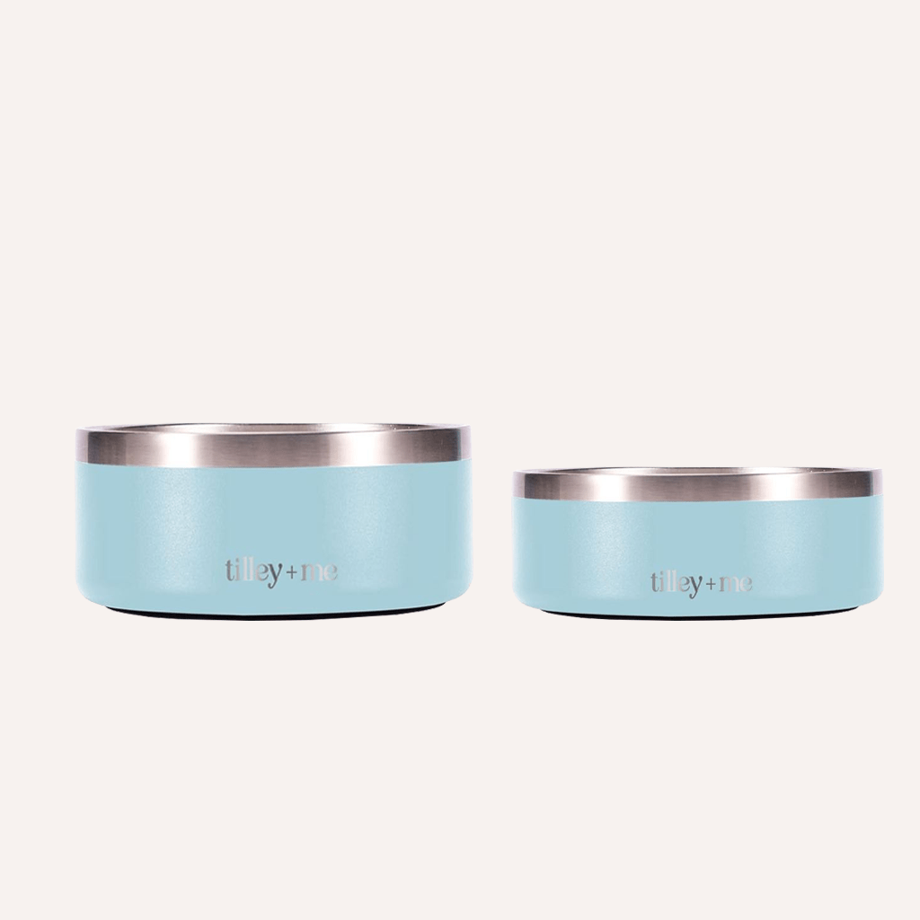 Tilley + Me Stainless Steel Pet Bowl – Non-Slip, Durable & Dishwasher Safe | 32oz and 64oz